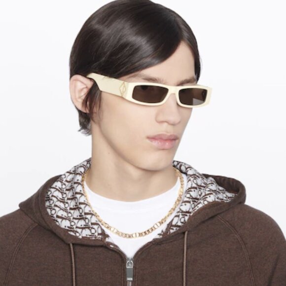 NEW DIOR IVORY SQUARE UNISEX SUNGLASSES - Picture 1 of 5